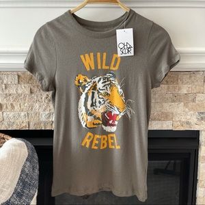 NWT Chaser Wild Rebel Tiger Graphic Tee Shirt XS